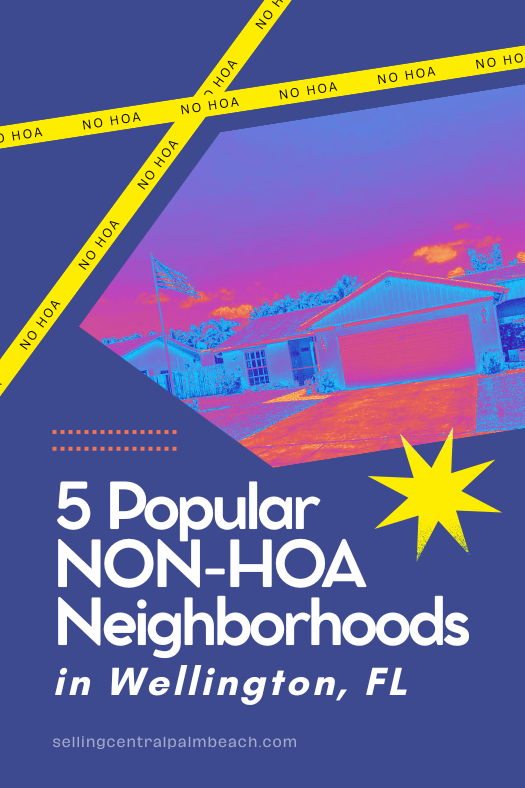 Non-HOA neighborhoods in Wellington FL with single-family homes and spacious yards