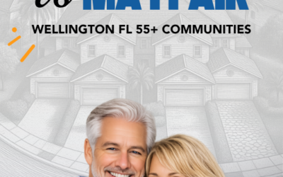 Buena Vida vs Mayfair Wellington FL 55+ communities comparison image featuring couple holding house keys